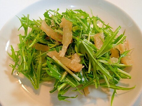 ❤水菜と沢庵の甘酢生姜あえ❤